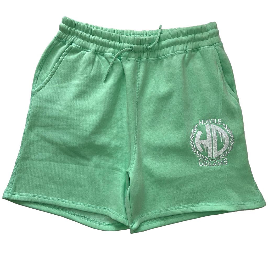 Front view of Mint Hustle Shorts